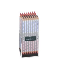 Evidenziatore a matita Faber-Castell Jumbo Grip: espositore da banco con 36 pz., mina blu – rosso
