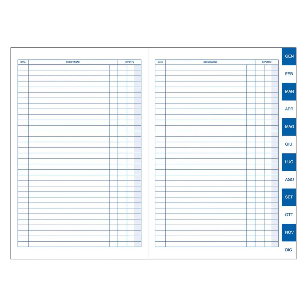 Registro Scadenze BM: 36 fogli, 21 X 29.7 cm, 3 Pag p/mese