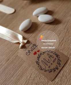Etichetta kraft matrimonio personalizzata