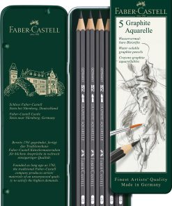 FABER-CASTELL Matita Graphite Aquarelle 117805 metallic box 5 pezzi