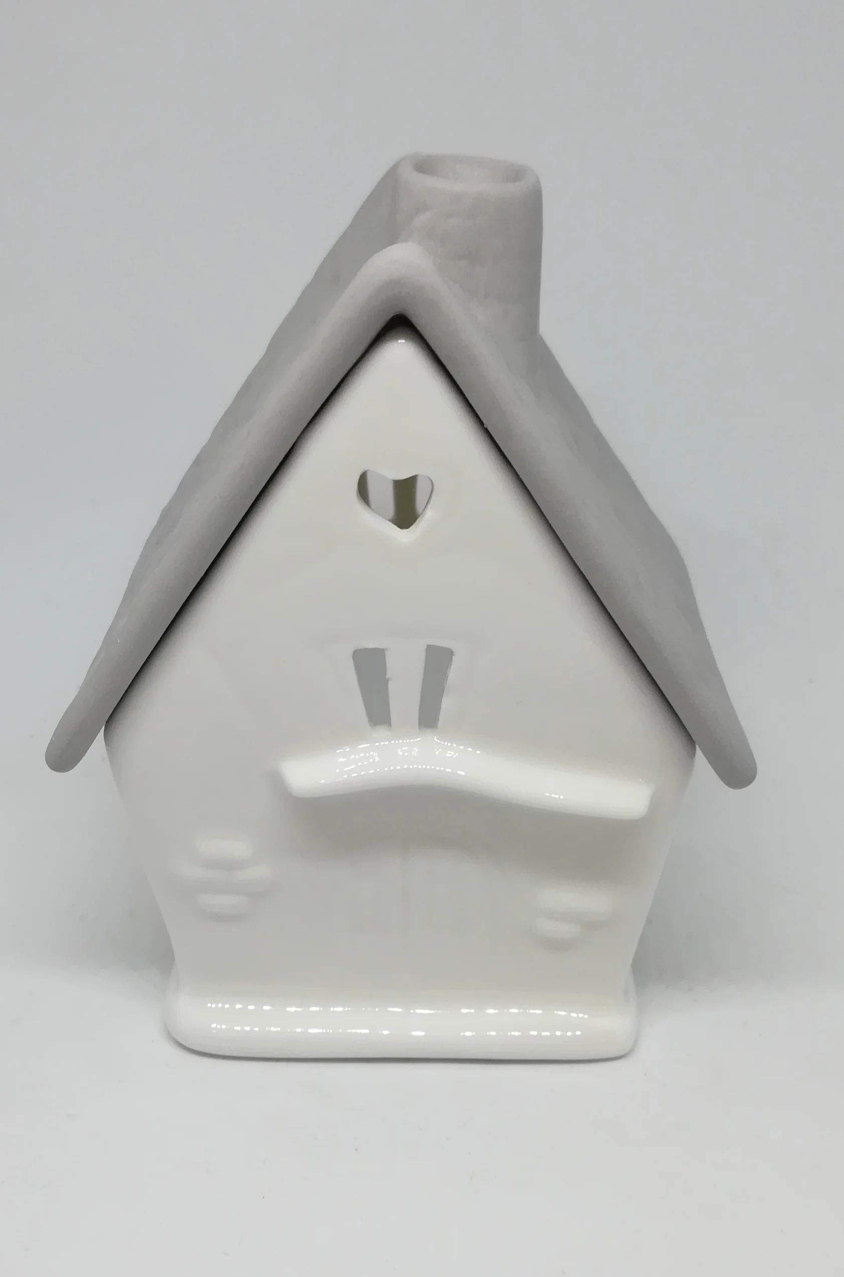 Casetta porcellana porta light h10cm col tortora bomboniera matrimonio comunione