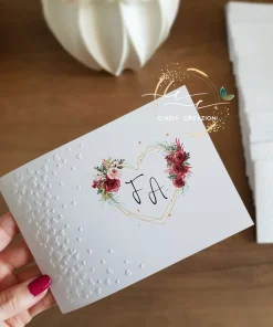 Invito matrimonio elegante tema fiori