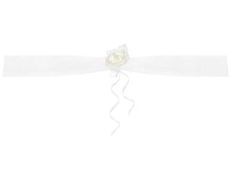 Ghirlanda Organza Rose Auto Decorativa Bianca (GKT1-008)
