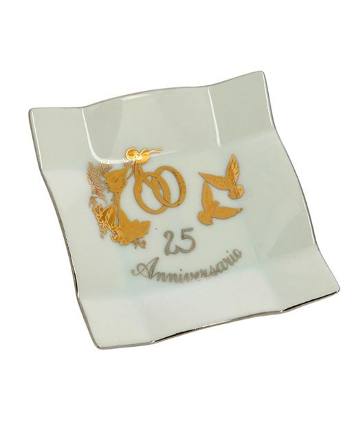 SVUOTATASCHE RETTANGOLARE ARGENTO 25 ANNIVERSARIO - immagine 2