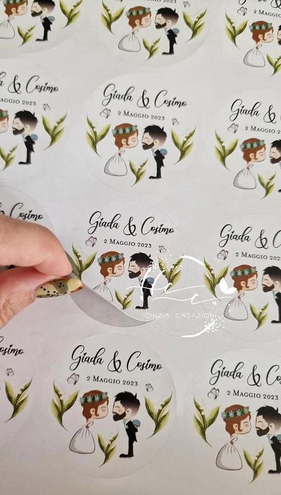 etichette adesive matrimonio tulipani - immagine 4