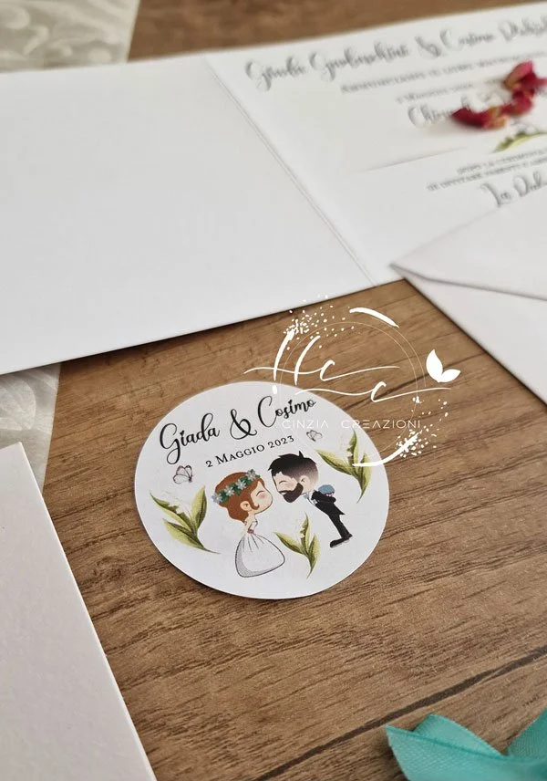 etichette adesive matrimonio tulipani - immagine 3