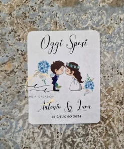 etichette adesive matrimonio ortensie