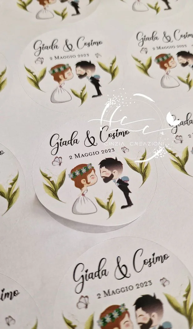 etichette adesive matrimonio tulipani - immagine 5