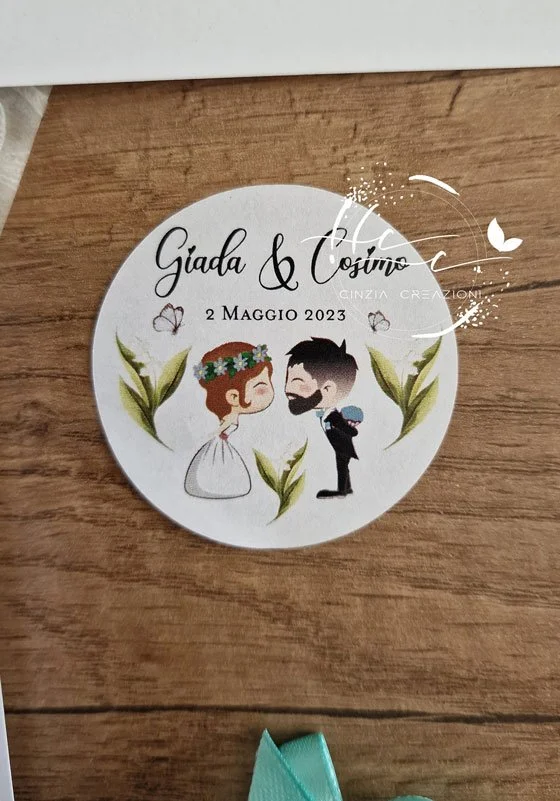 etichette adesive matrimonio tulipani - immagine 2