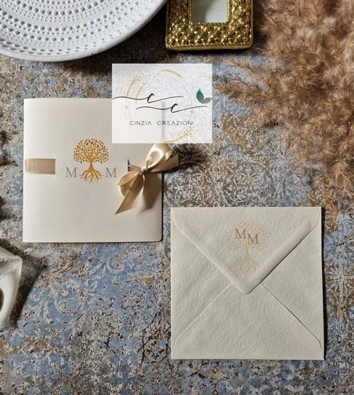 partecipazione matrimonio elegante albero della vita - immagine 4