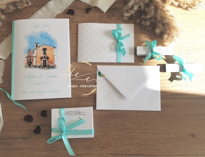 partecipazione matrimonio pois fiocco - immagine 9