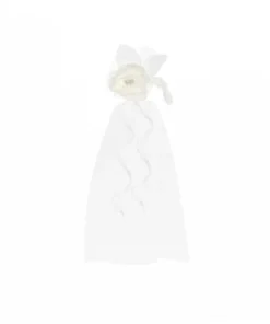 2 Decorazioni Specchietti Auto Sposi Bianche Con Rosa ( KT1-008)
