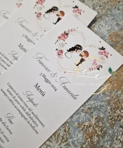 Alternative view of menu ristorante matrimonio rose bianche