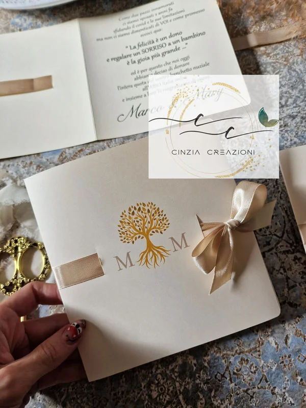 partecipazione matrimonio elegante albero della vita - immagine 2