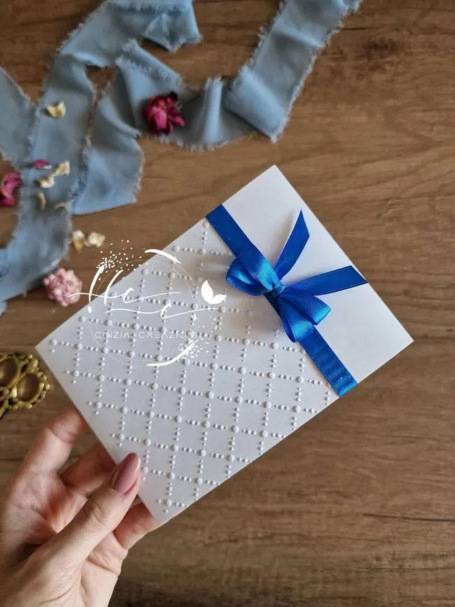 partecipazione matrimonio pois fiocco - immagine 2